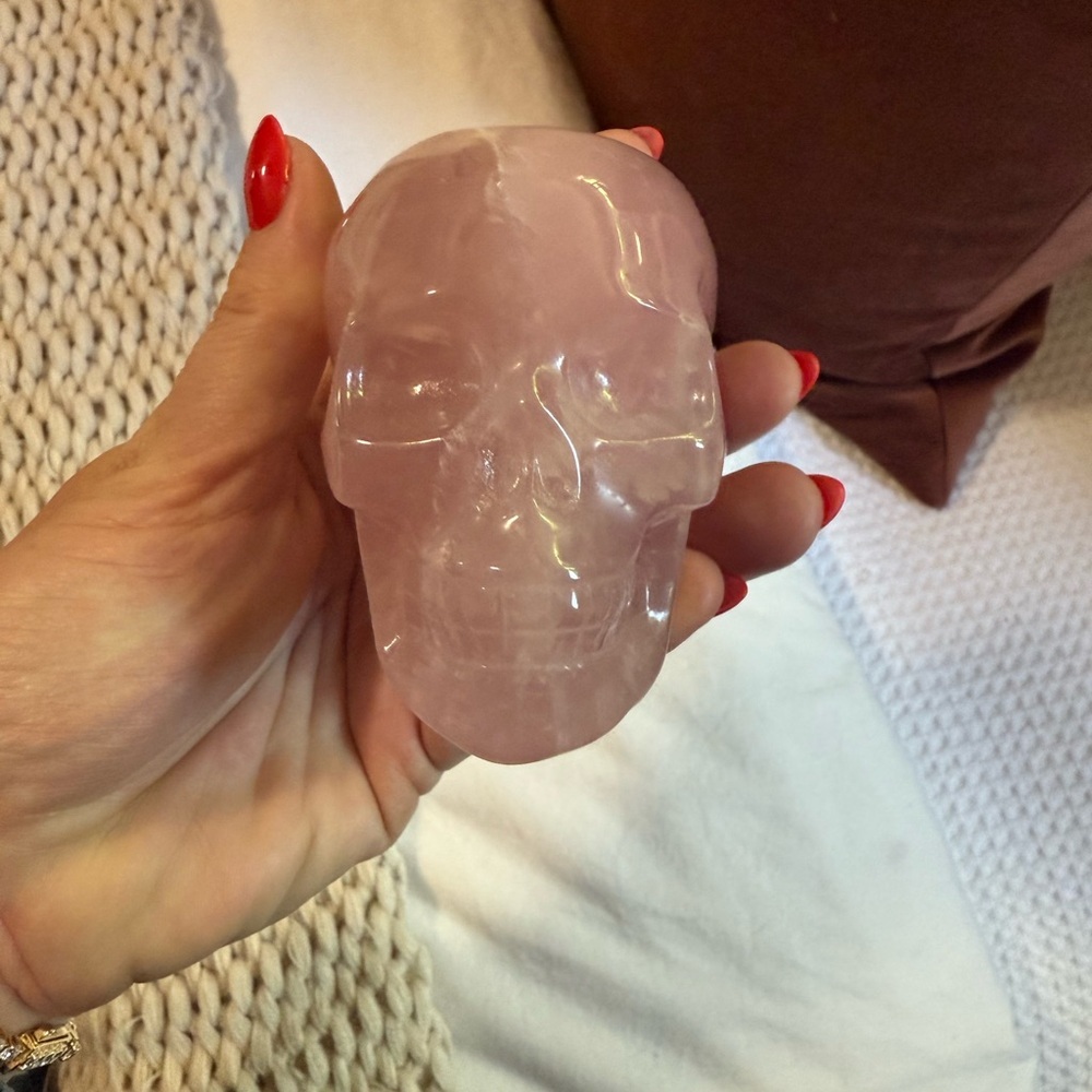 Pink Crystal Rose Quartz Skull